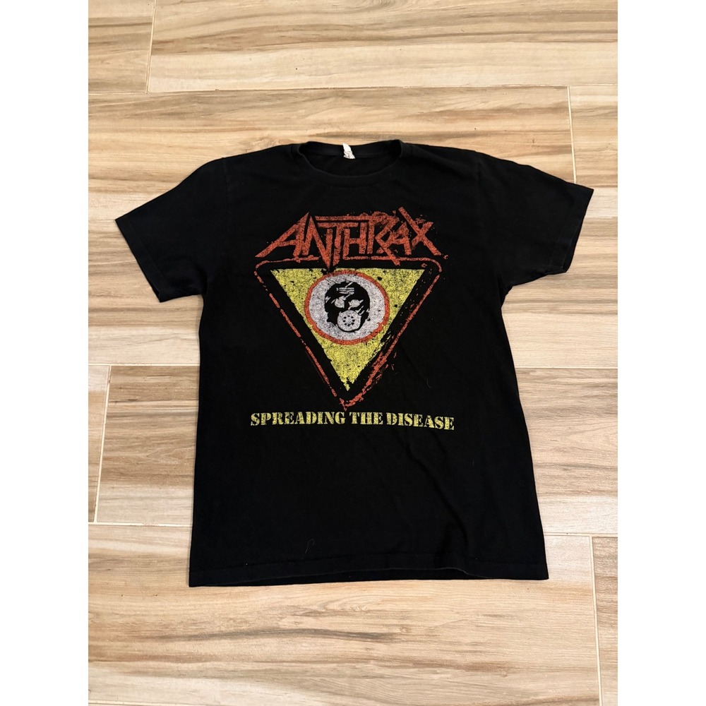 Anthrax Spreading the Disease Black Graphic T-Shirt Mens Small Thrash Metal Band